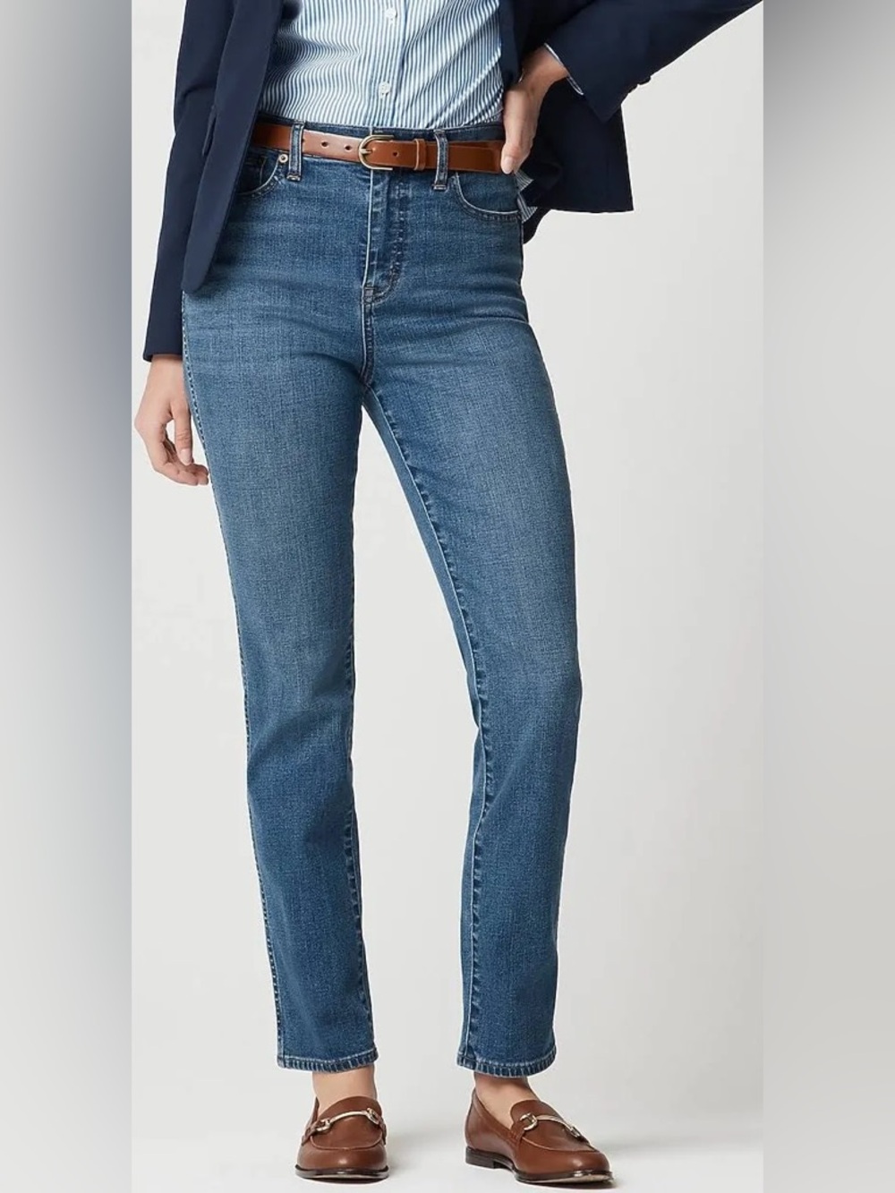 J. Crew Factory High Rise Classic Vintage Straight Leg Denim Jeans